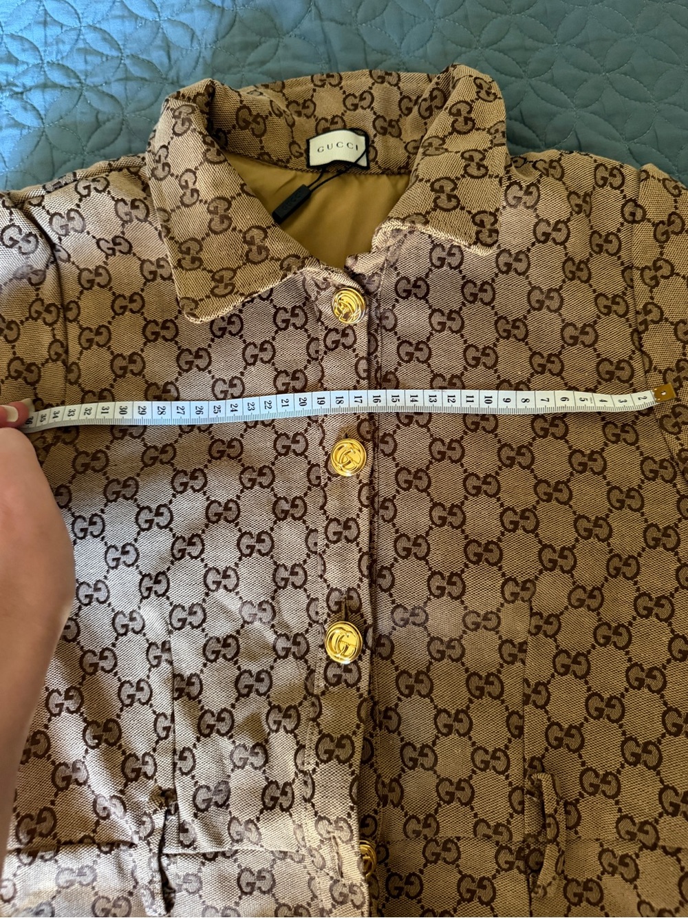 Gucci Monogram Short Sleeve Belted Dress in Beige RUN SMAll - Picture 13 of 14
